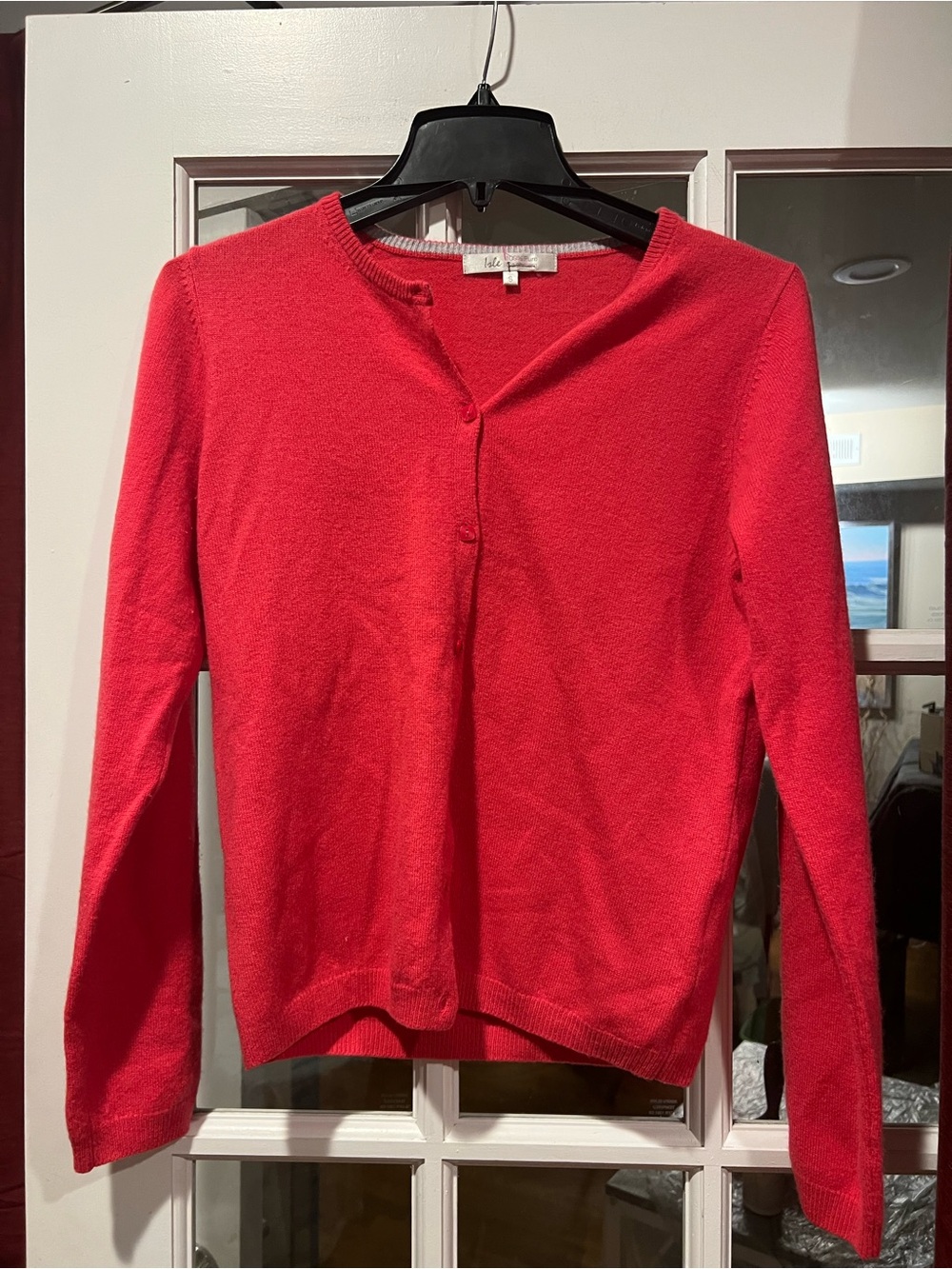 Isle Bright Red Button-Front Knit Cardigan